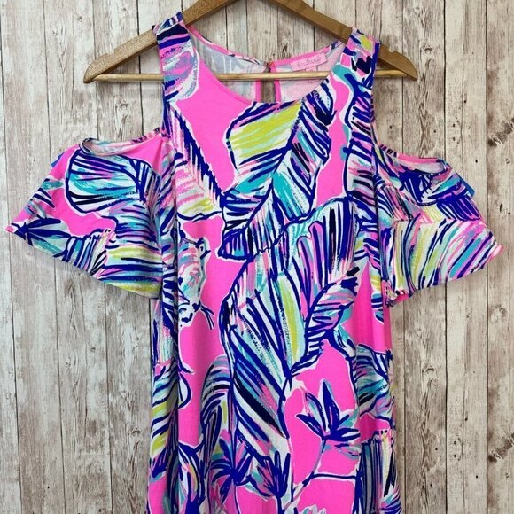 Lilly Pulitzer Cabana Crazed Floral Somerset Cold Shoulder Mini Dress Size XS - Picture 2 of 11